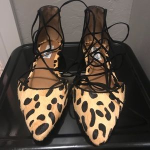 Leopard lace flats
